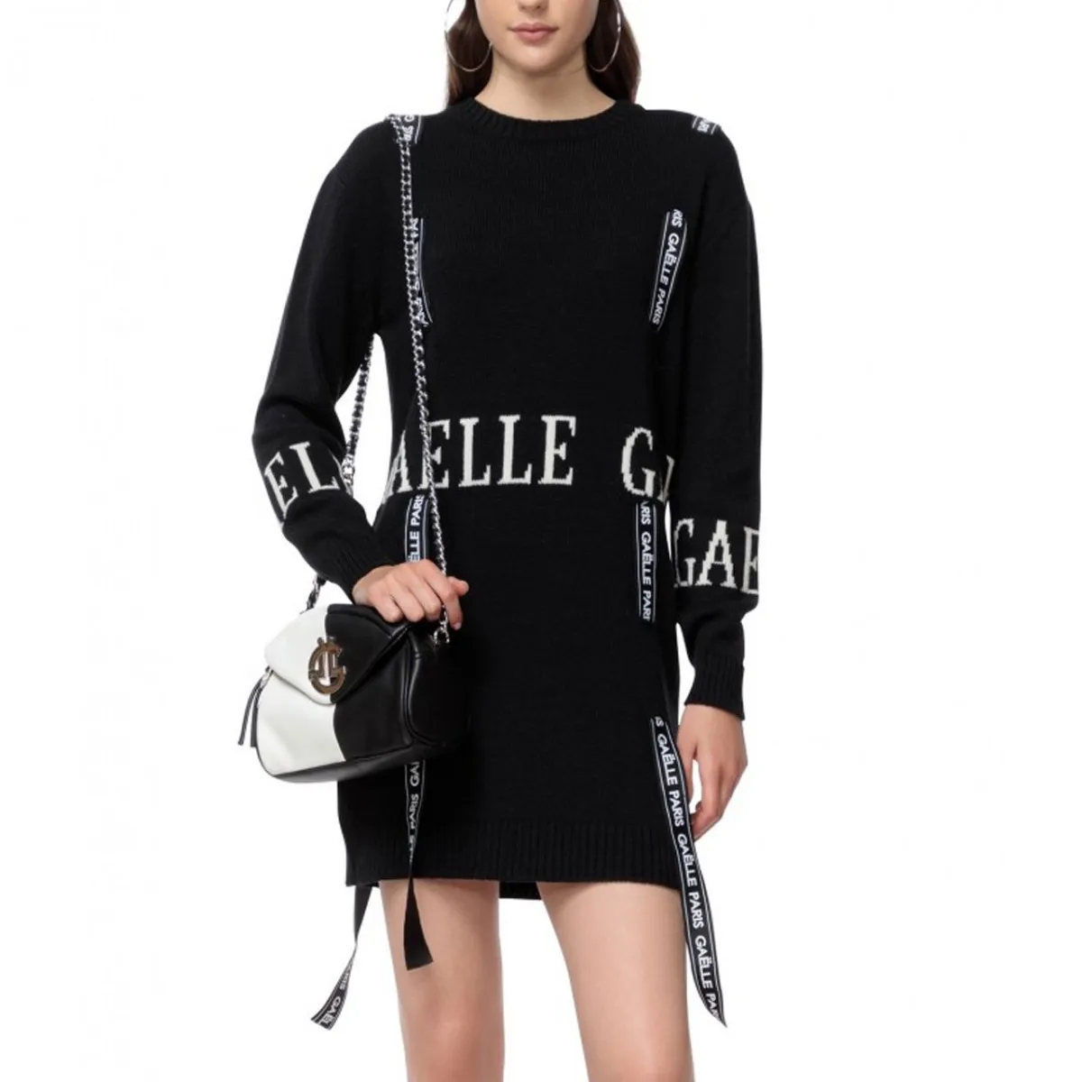 Abito Girocollo In Maglia, Nero