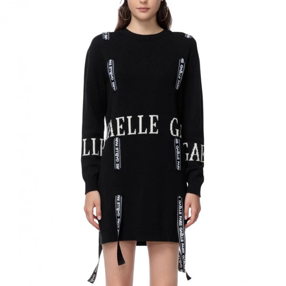 Abito Girocollo In Maglia, Nero