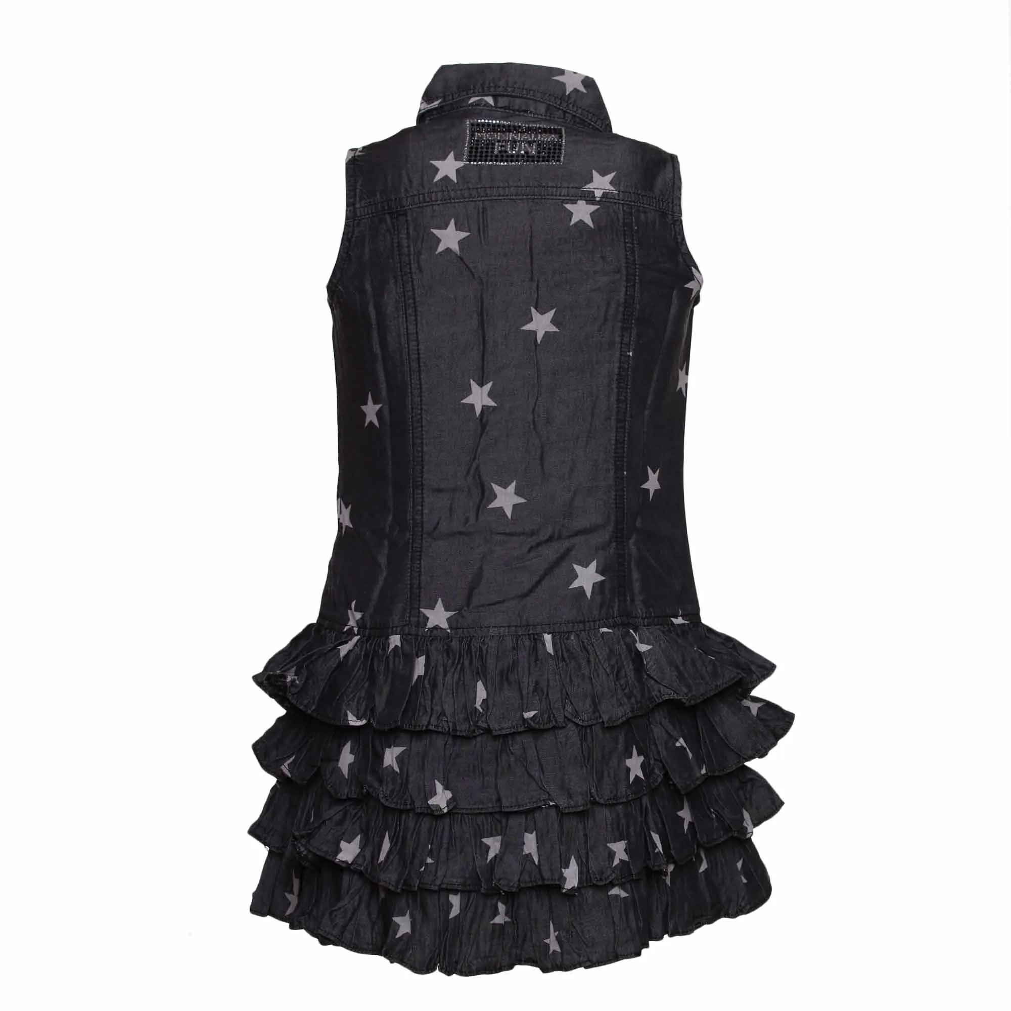 Abito In Denim Nero Bambina