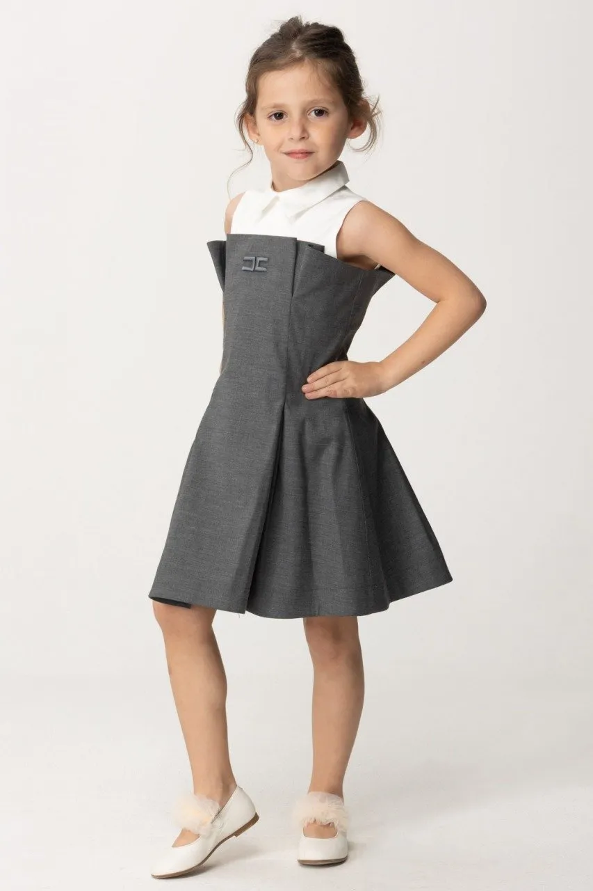 Abito in fresco lana con colletto a camicia LEAD