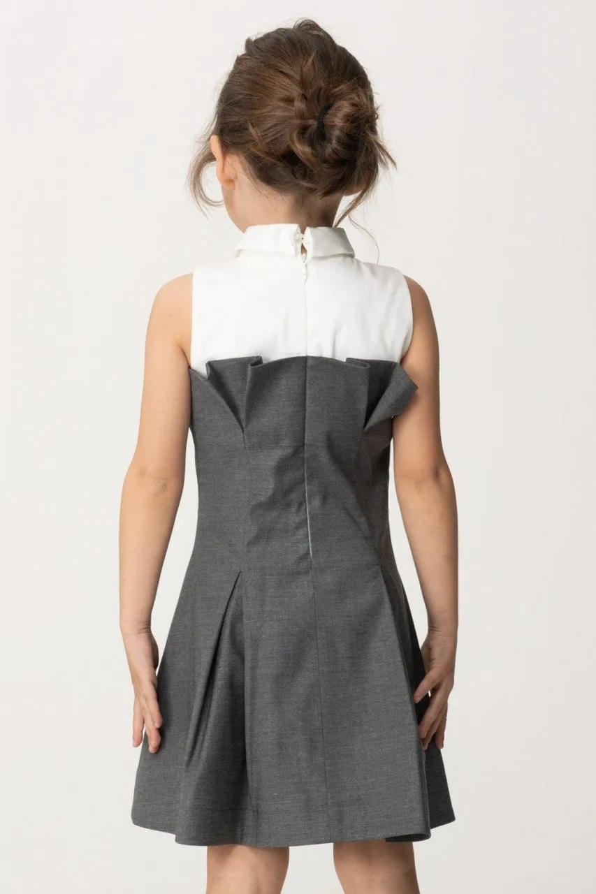 Abito in fresco lana con colletto a camicia LEAD