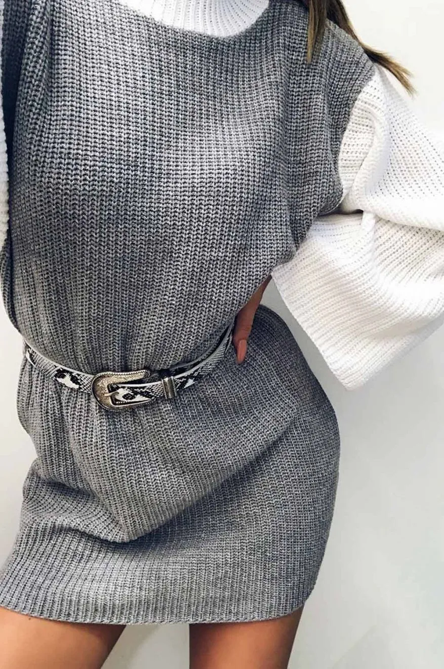 Abito in maglia bicolore Grigio