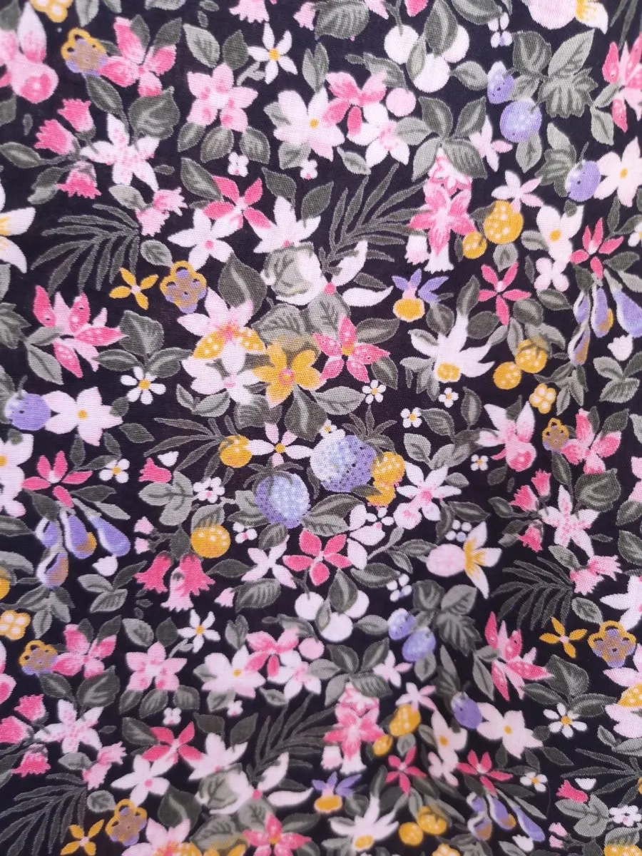 Abito lungo in cotone microfiori