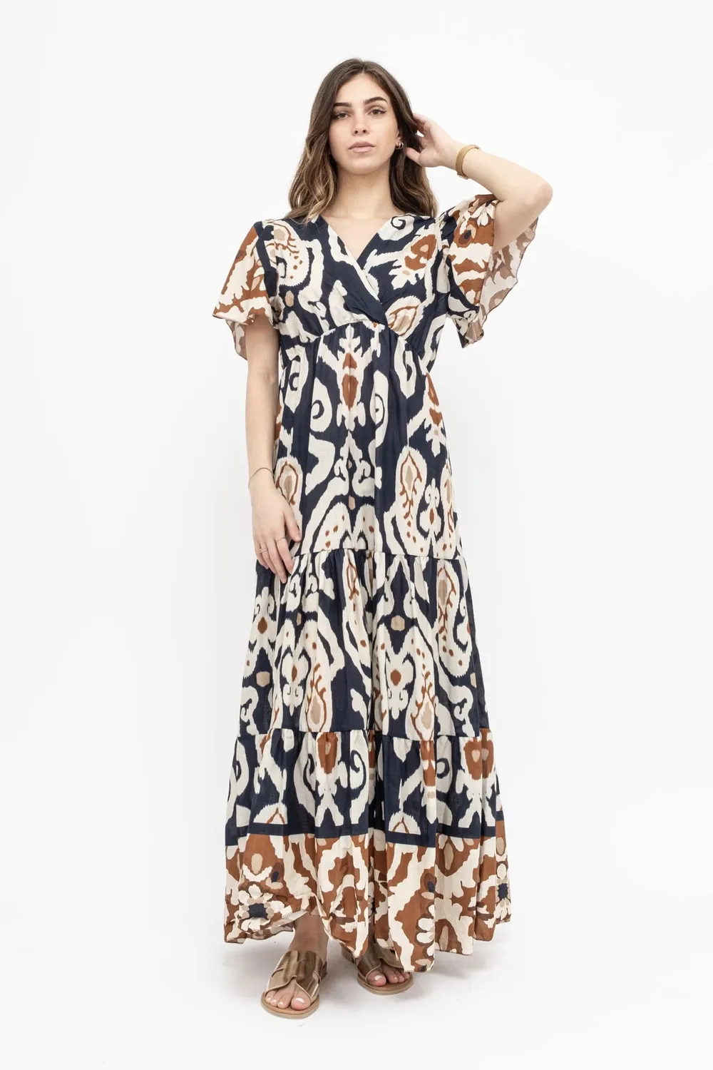 ABITO LUNGO INCROCIO ALETTE F. CASHMERE