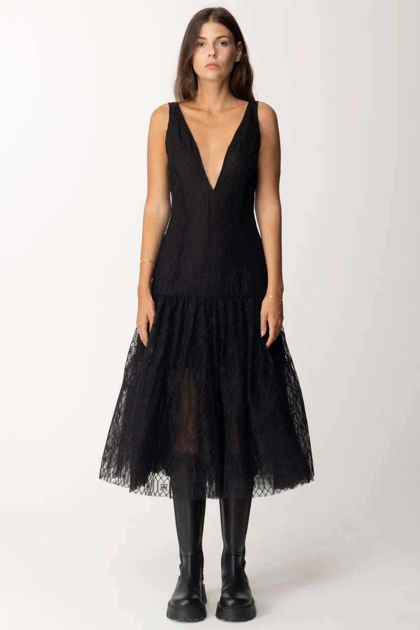 Abito midi in tulle Nero