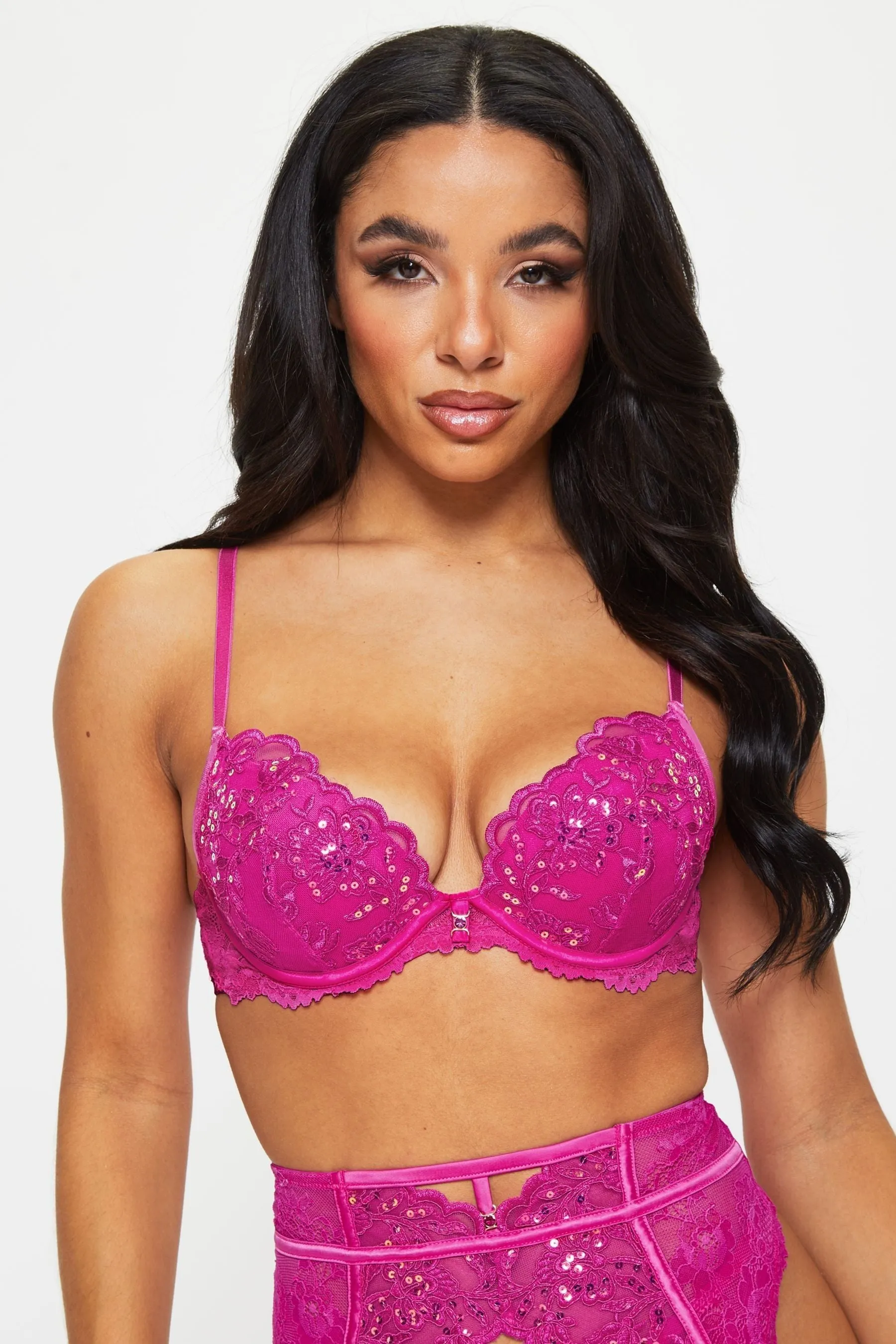 Ann Summers - Reggiseno imbottito ricamato con scollo profondo