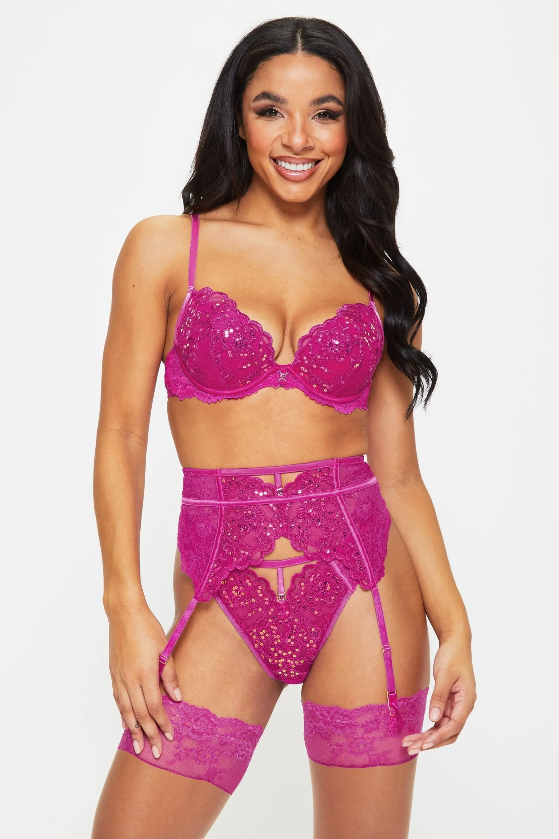 Ann Summers - Reggiseno imbottito ricamato con scollo profondo