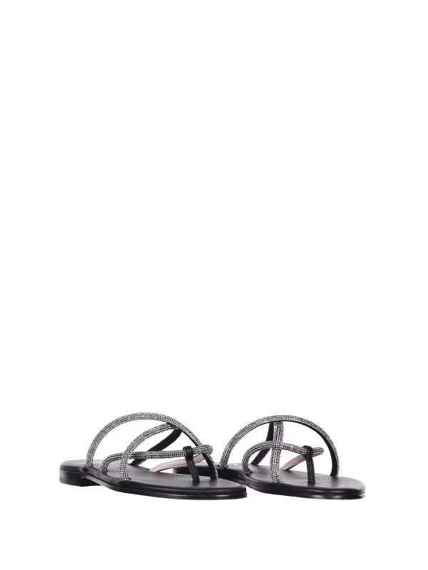 Black Jewel Sandals