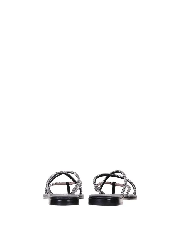 Black Jewel Sandals