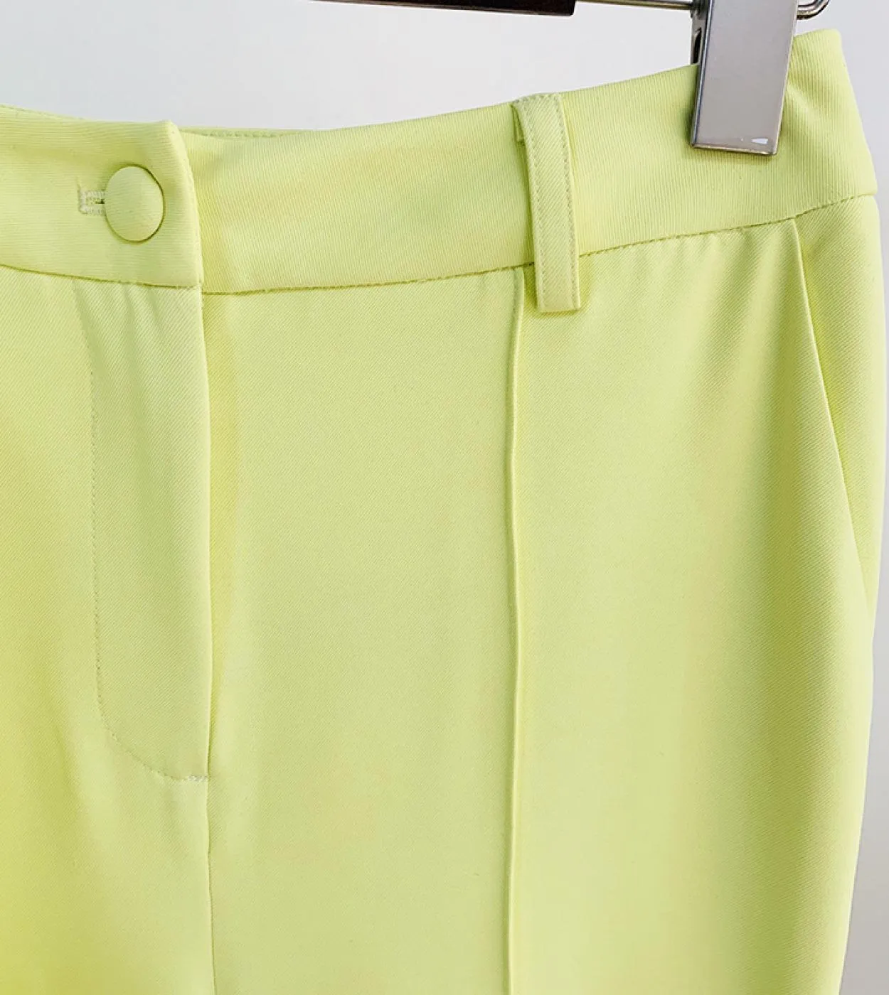 Blazer Pantaloni Completo da due pezzi Giallo brillante Ufficio Donna Donna Business Bottoni singoli Pantaloni svasati Pantaloni