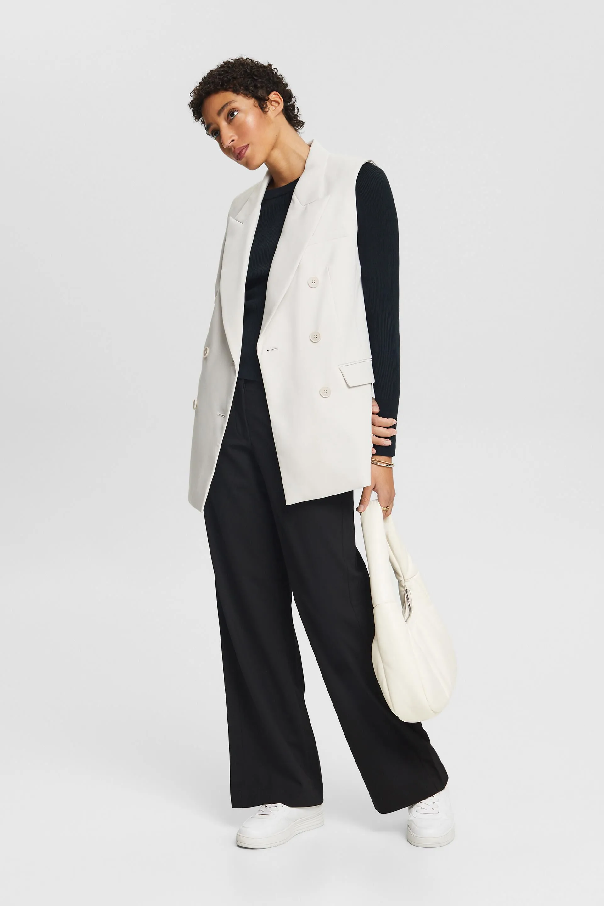 Blazer smanicato doppiopetto