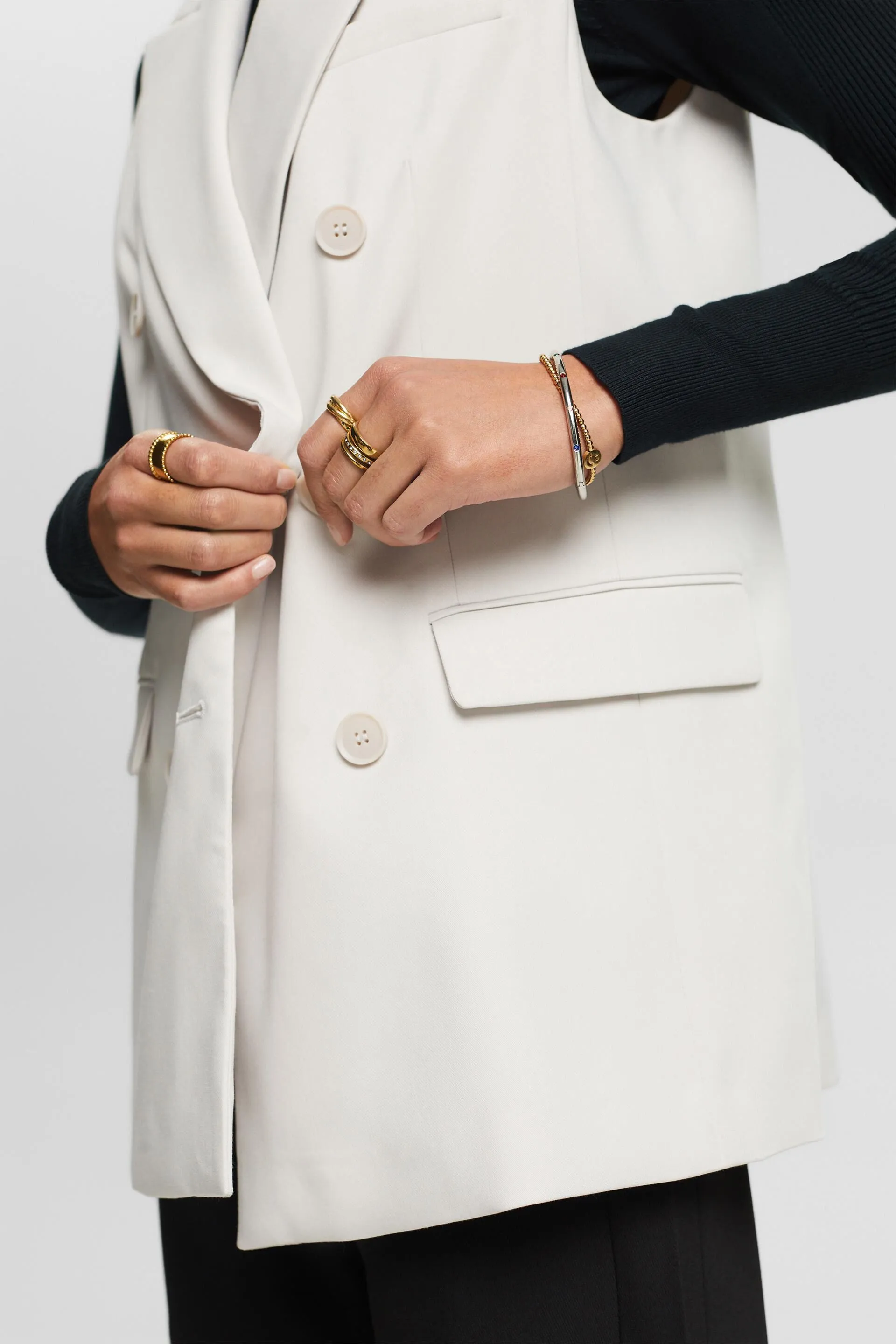 Blazer smanicato doppiopetto