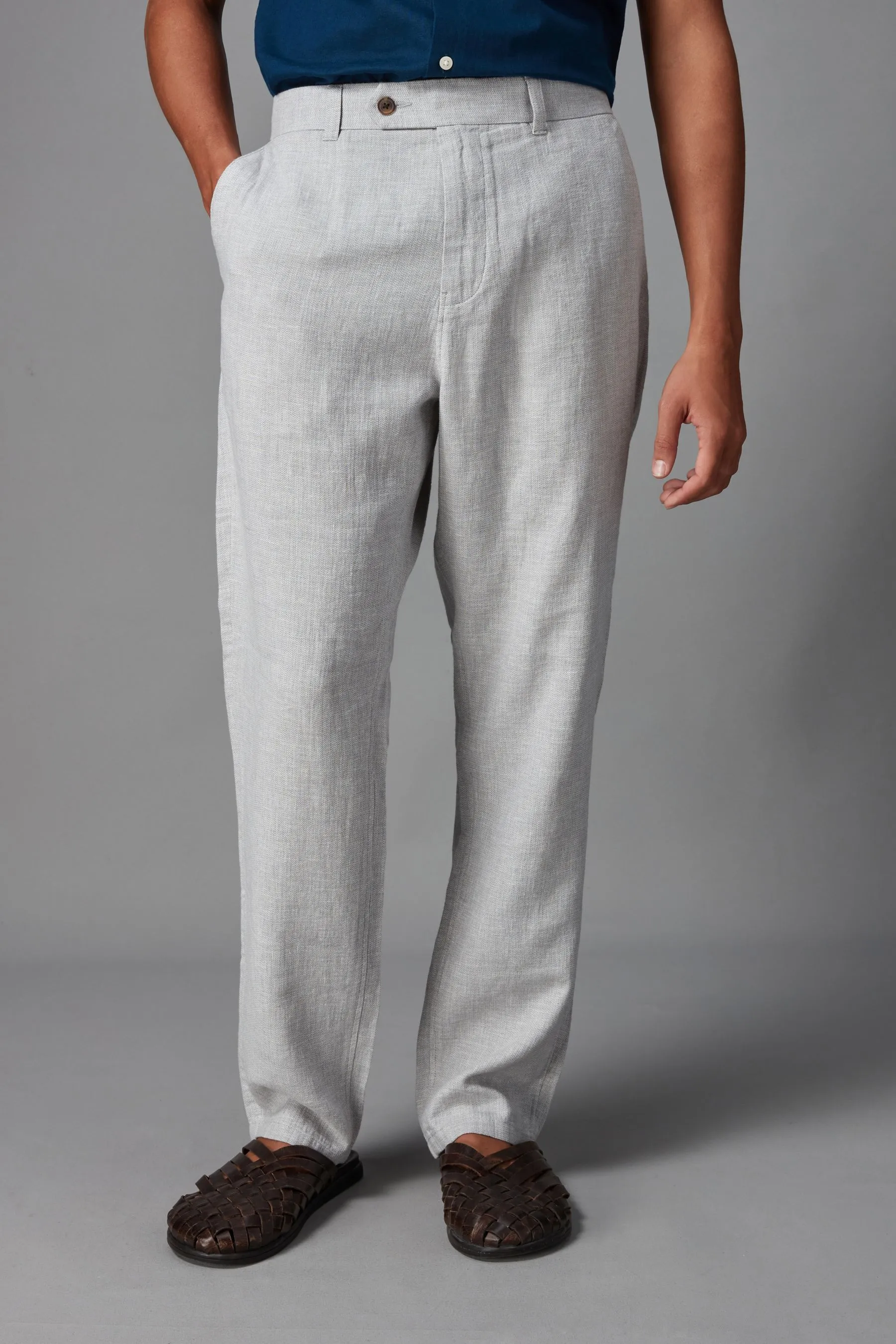 Blend Pantaloni in lino testurizzato