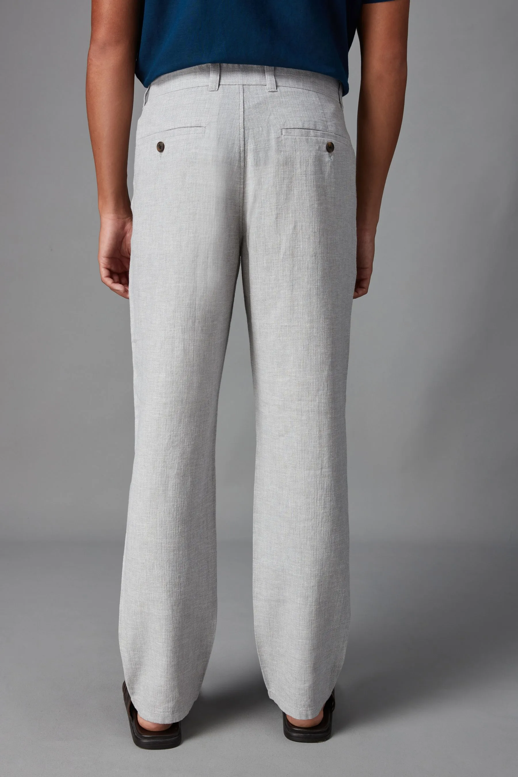 Blend Pantaloni in lino testurizzato