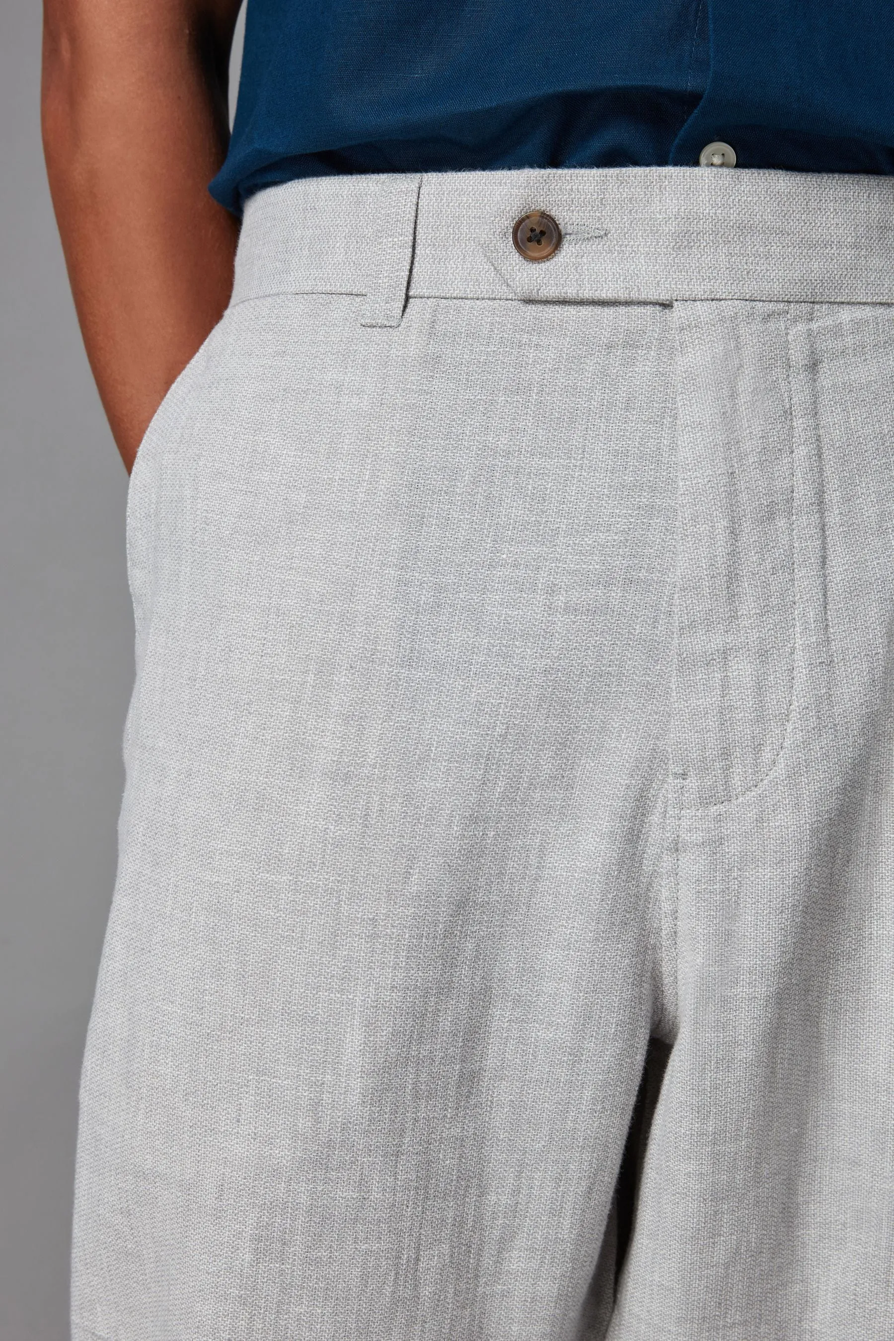 Blend Pantaloni in lino testurizzato