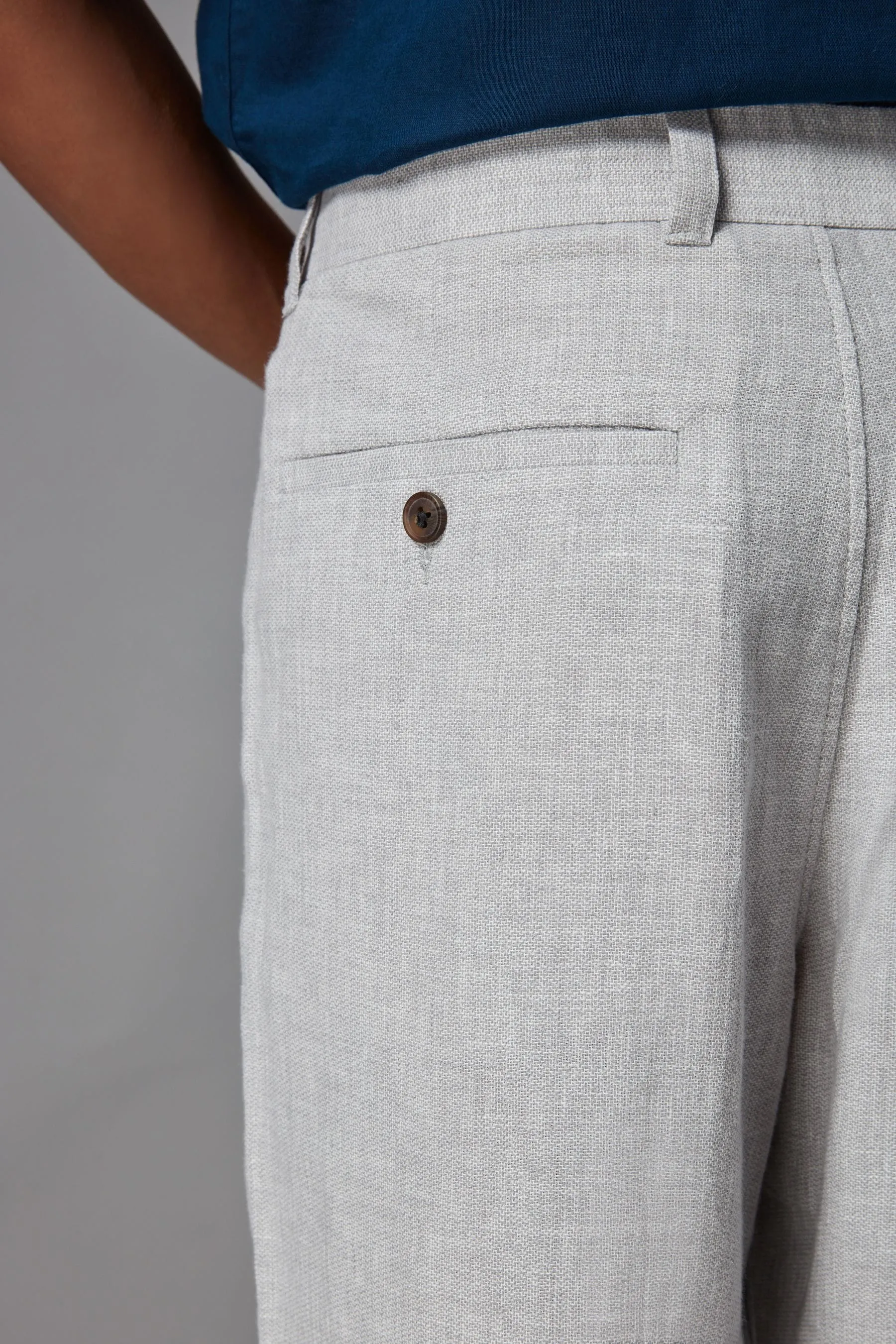 Blend Pantaloni in lino testurizzato