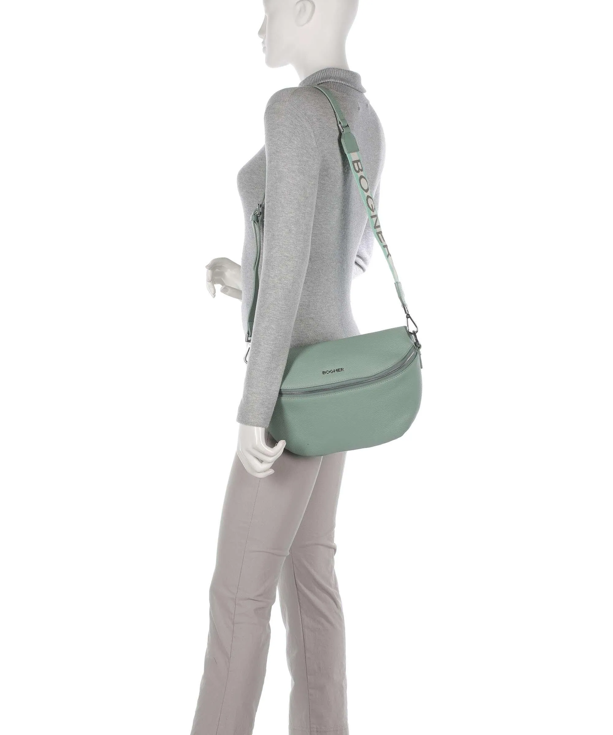  Bogner Andermatt Sina Borsa a tracolla pelle granulata verde menta  