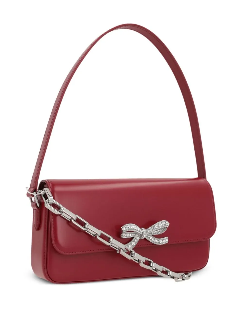 Borsa a mano con fiocco in bordeaux Self-Portrait - donna