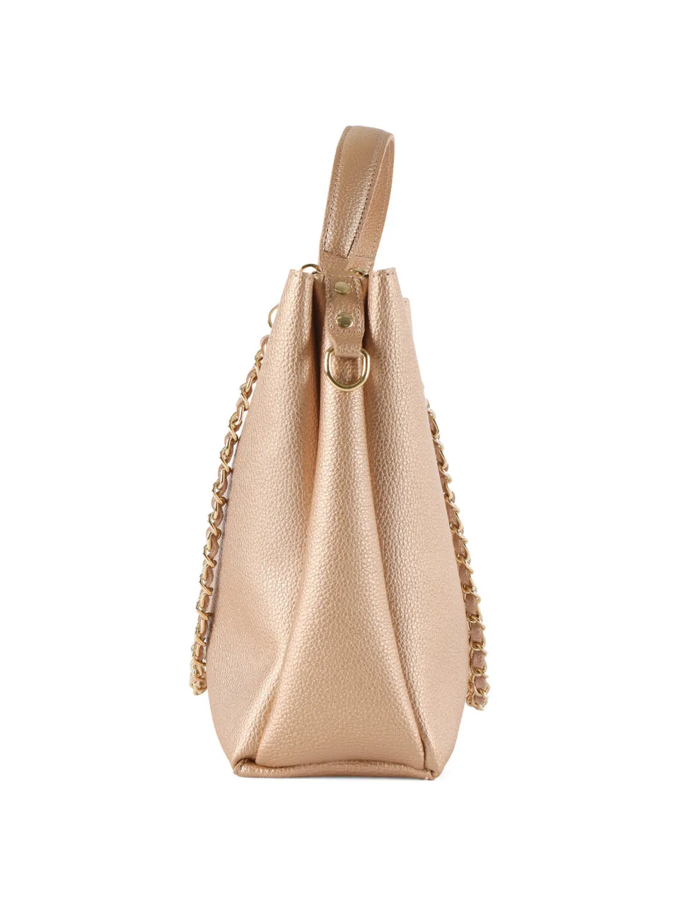 Borsa a mano effetto martellato con logo impresso