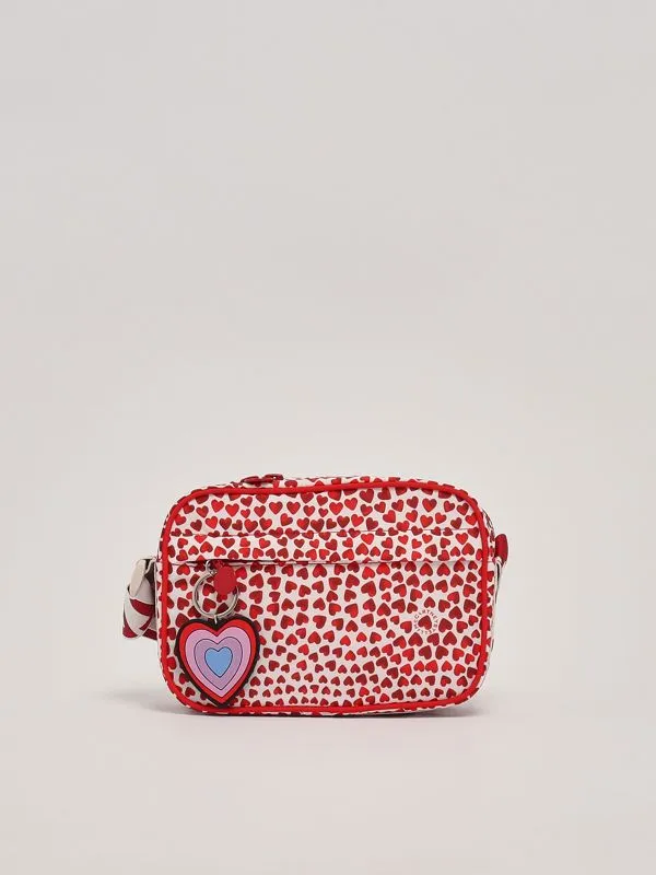 Borsa bambina Stella McCartney in tessuto riciclato Bianco-Rosso