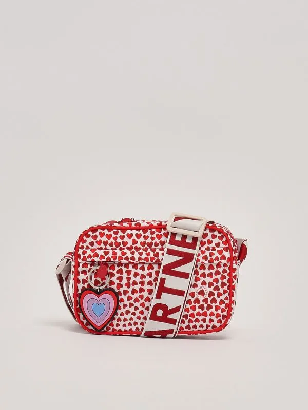 Borsa bambina Stella McCartney in tessuto riciclato Bianco-Rosso