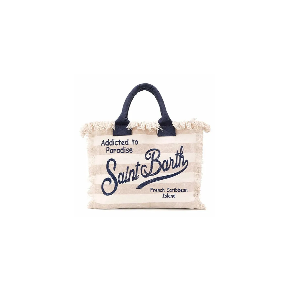 Borsa Vanity in Canvas a Righe Lig 11, Beige