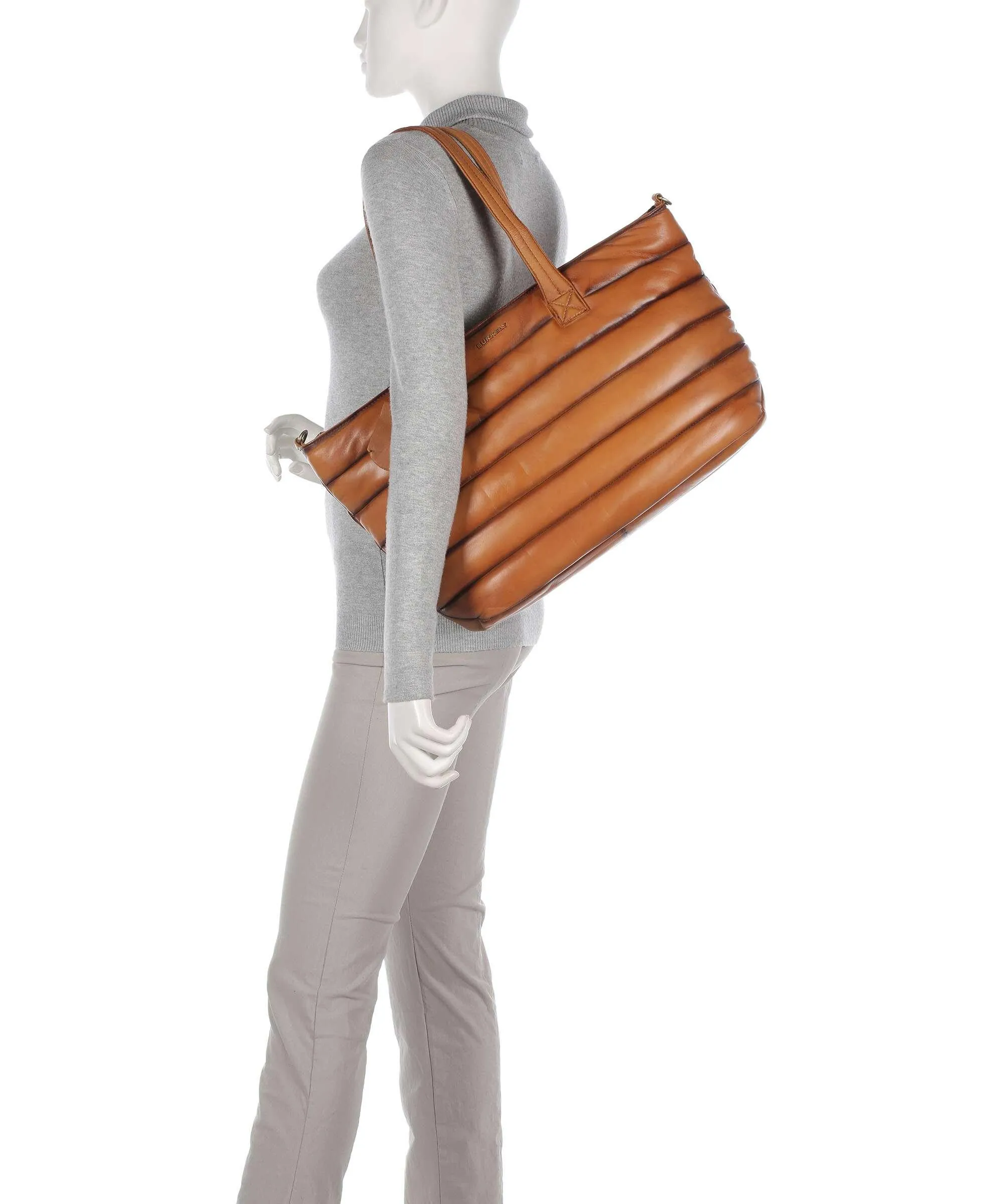  Burkely Drowsy Dani Borsa shopper 14″ pelle a grana fine cognac  
