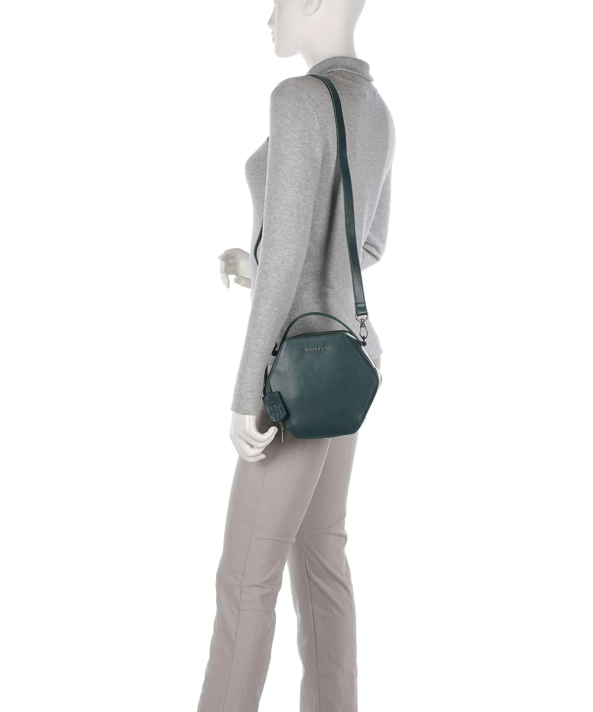  Burkely Nocturnal Nova Borsa a tracolla pelle a grana fine verde scuro  