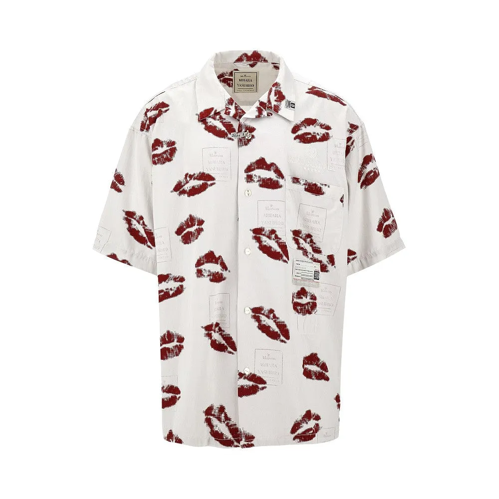 Camicia in misto cotone stampa bacio