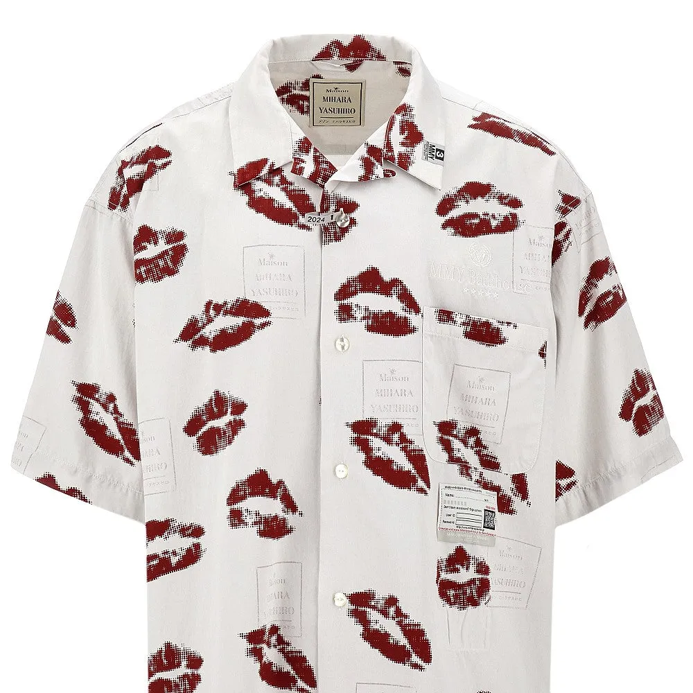Camicia in misto cotone stampa bacio