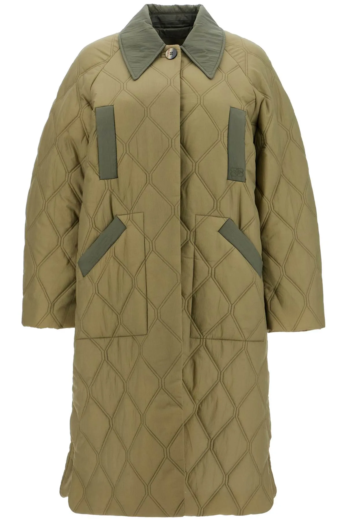 Cappotto imbottito trapuntato lungo ganni