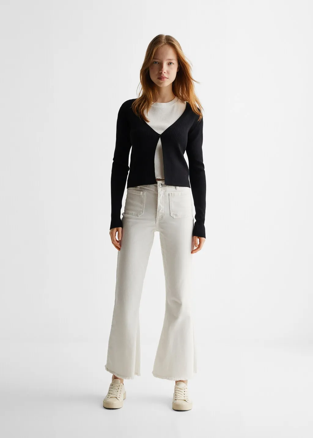 Cardigan bottone coste