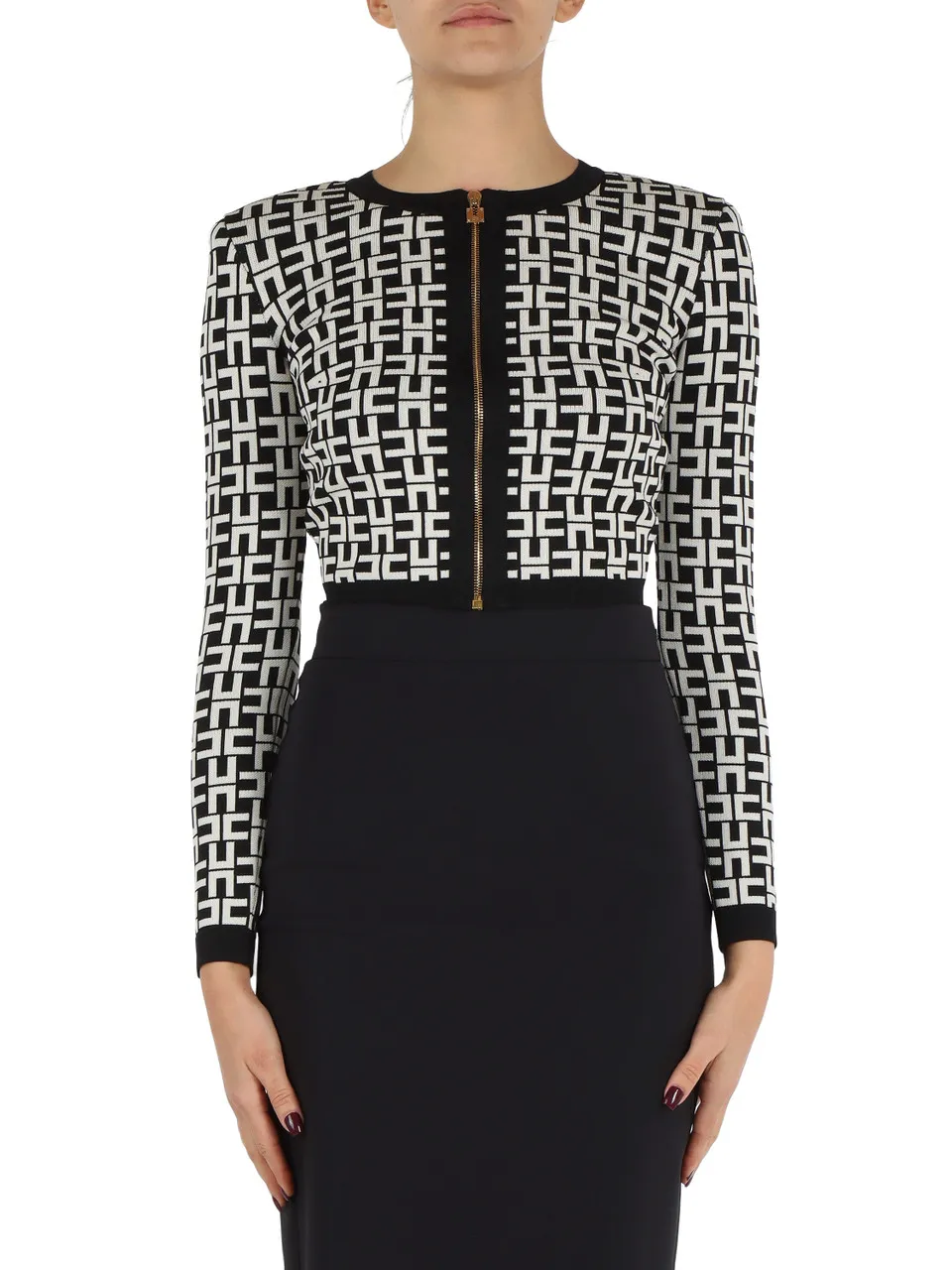 Cardigan cropped jacquard