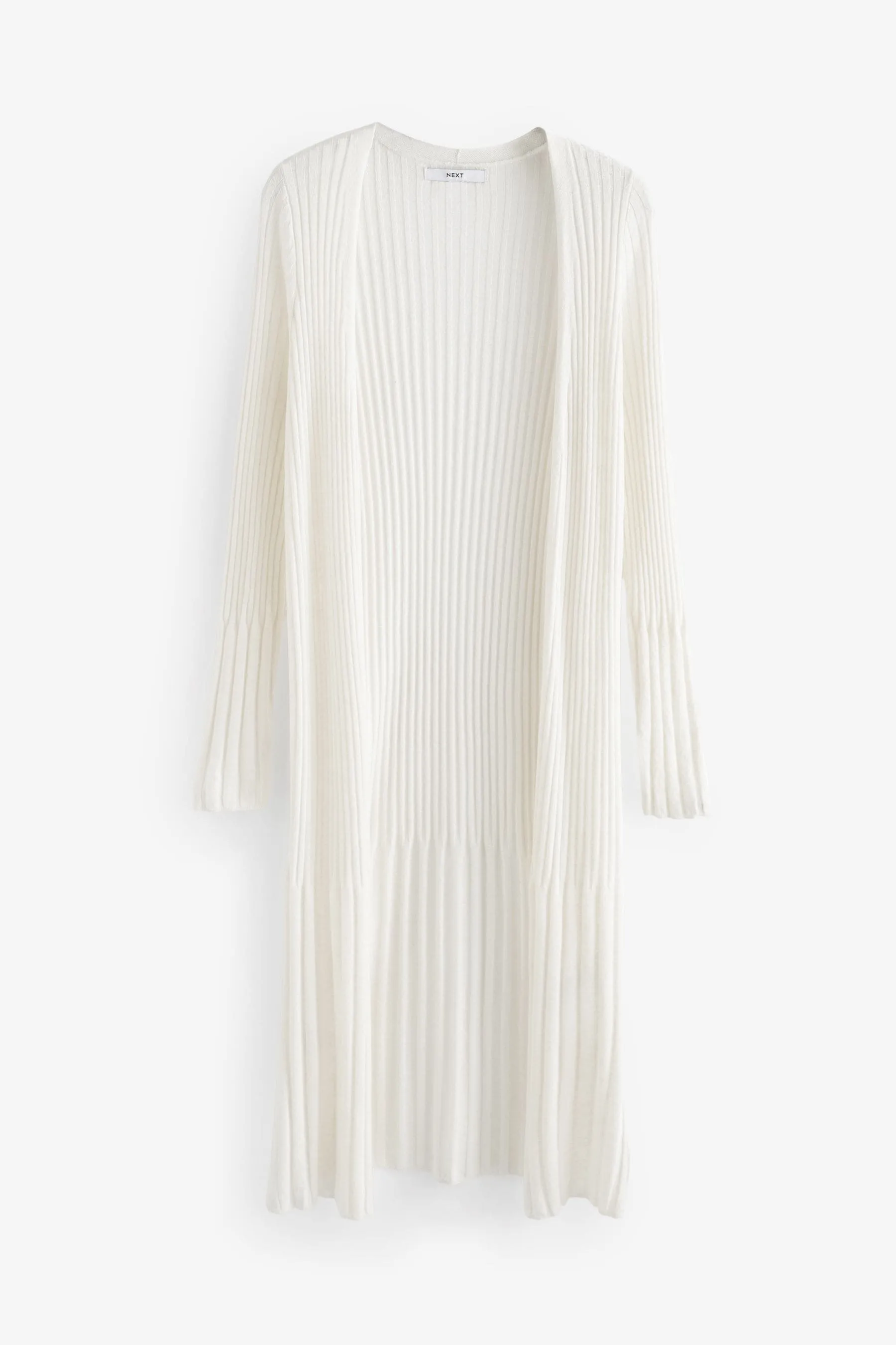 Cardigan lungo in lino a coste    