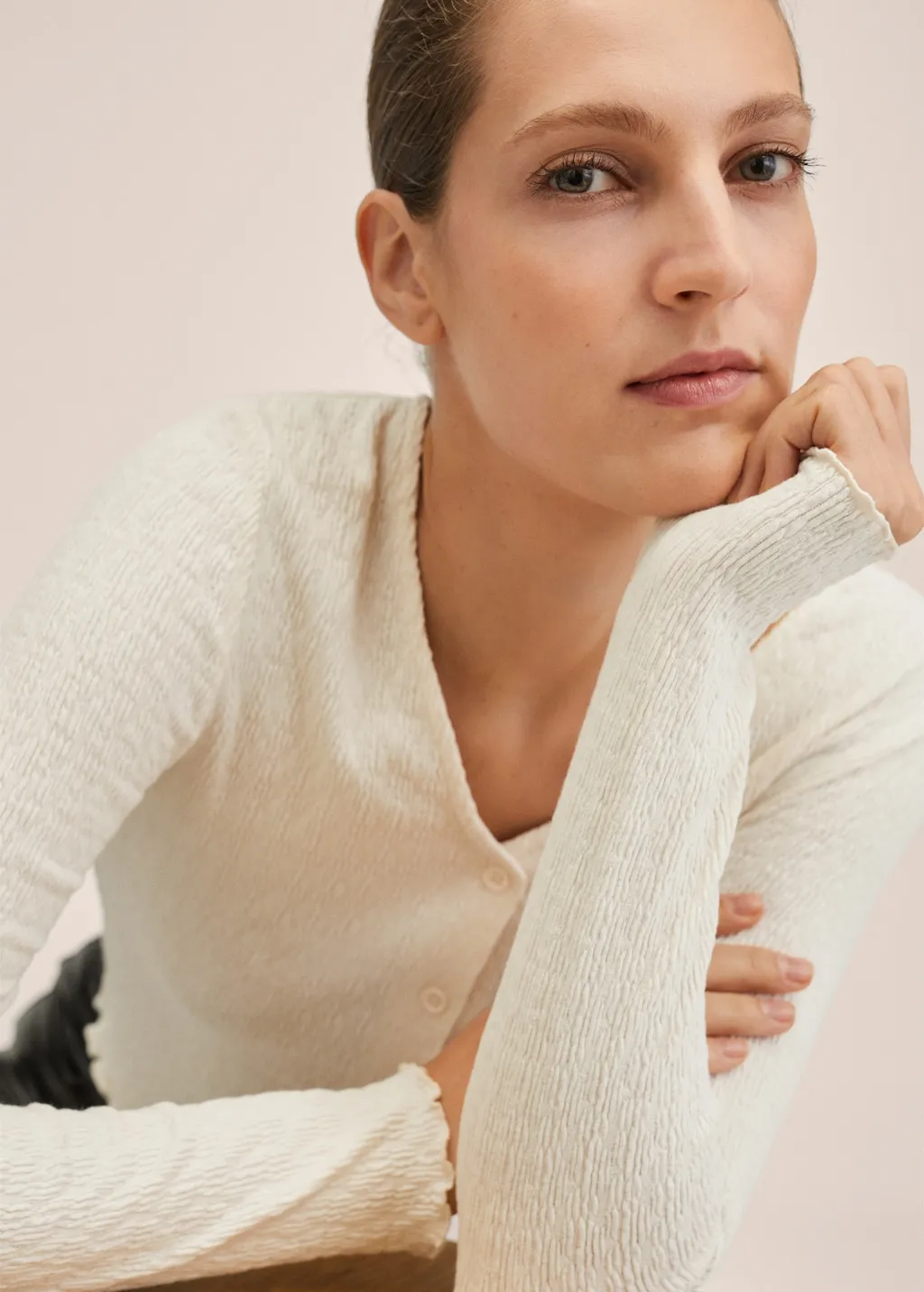 Cardigan texture cotone
