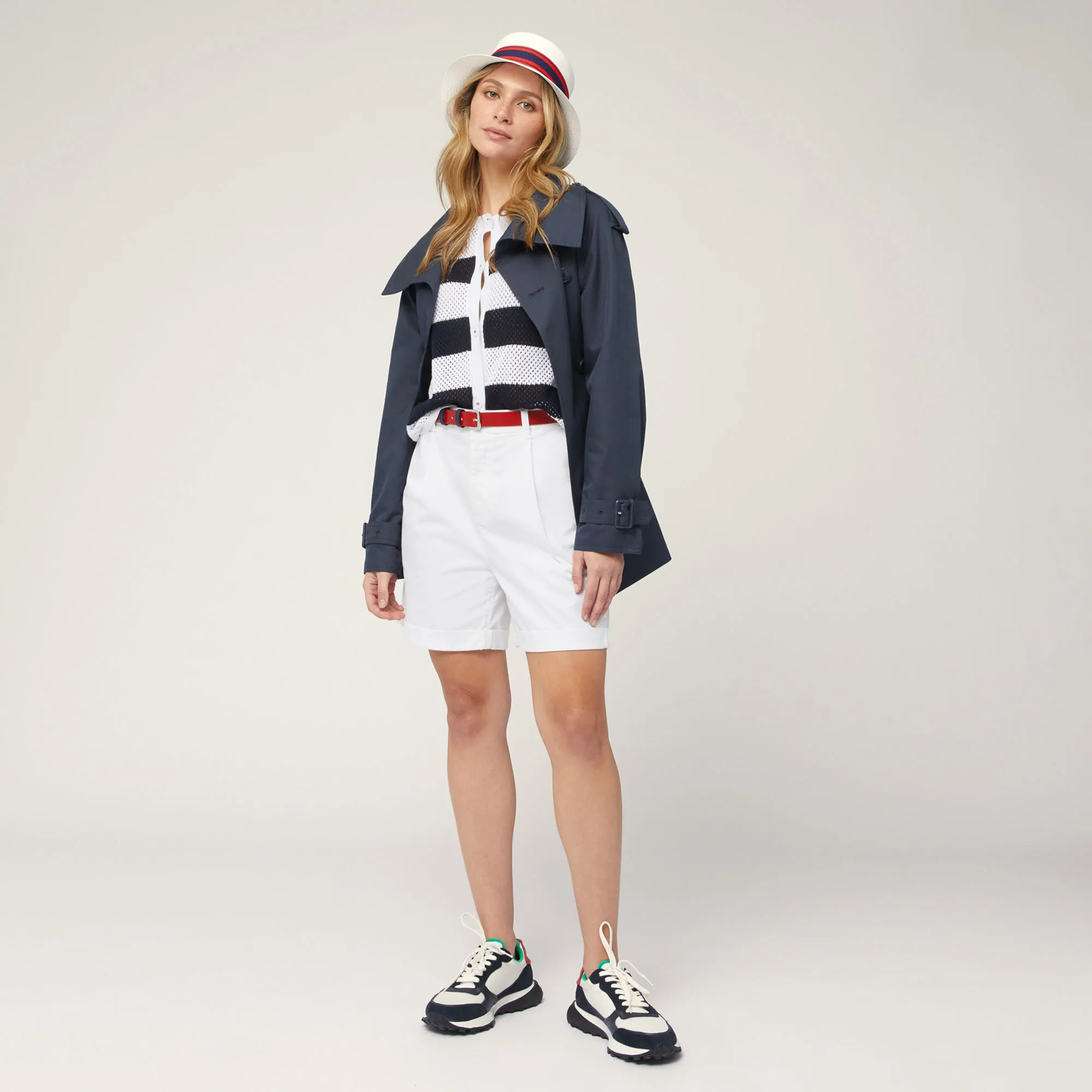 Cardigan Traforato A Righe