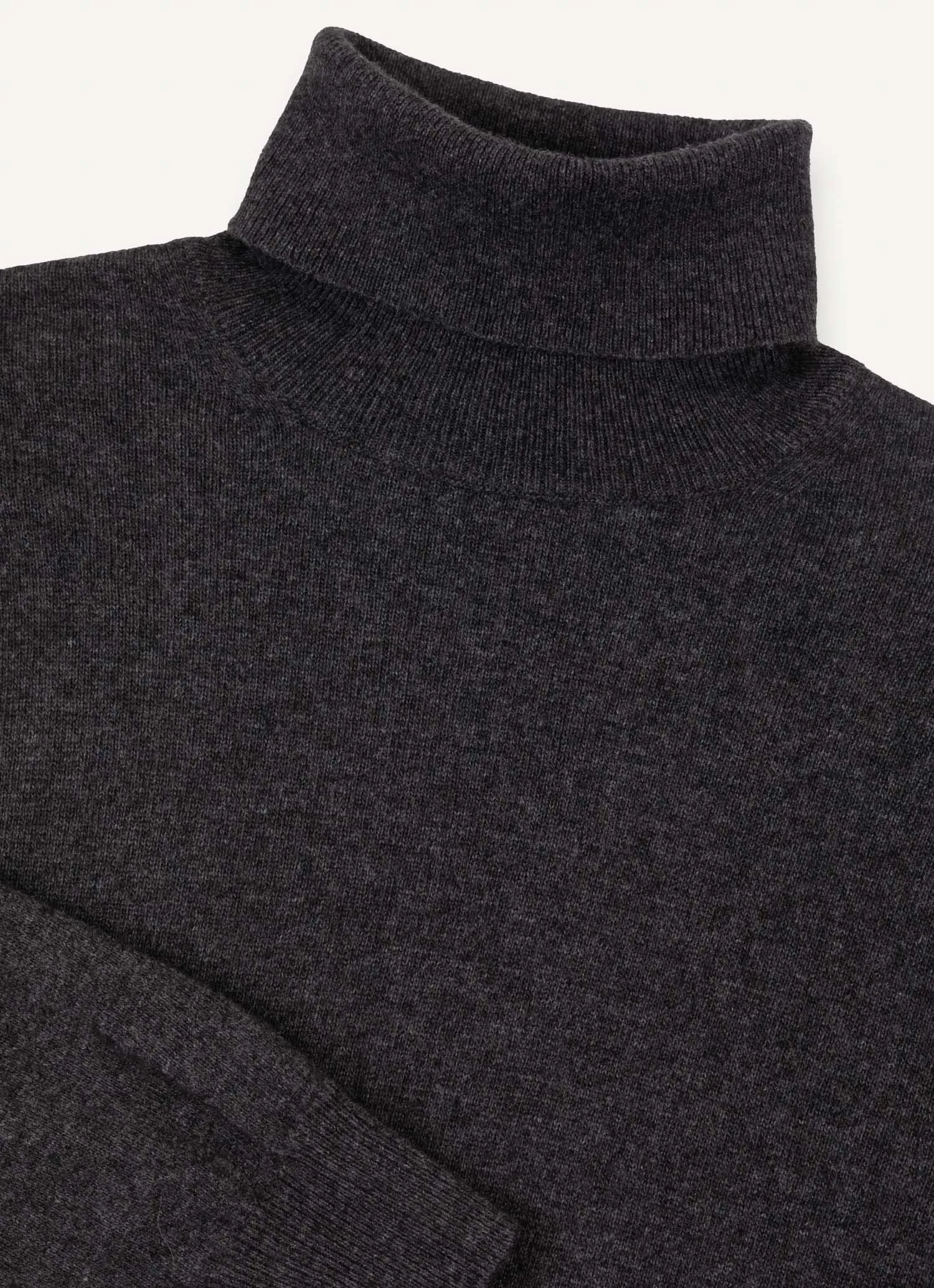 Cashmere-blend stockinette-stitch polo-neck