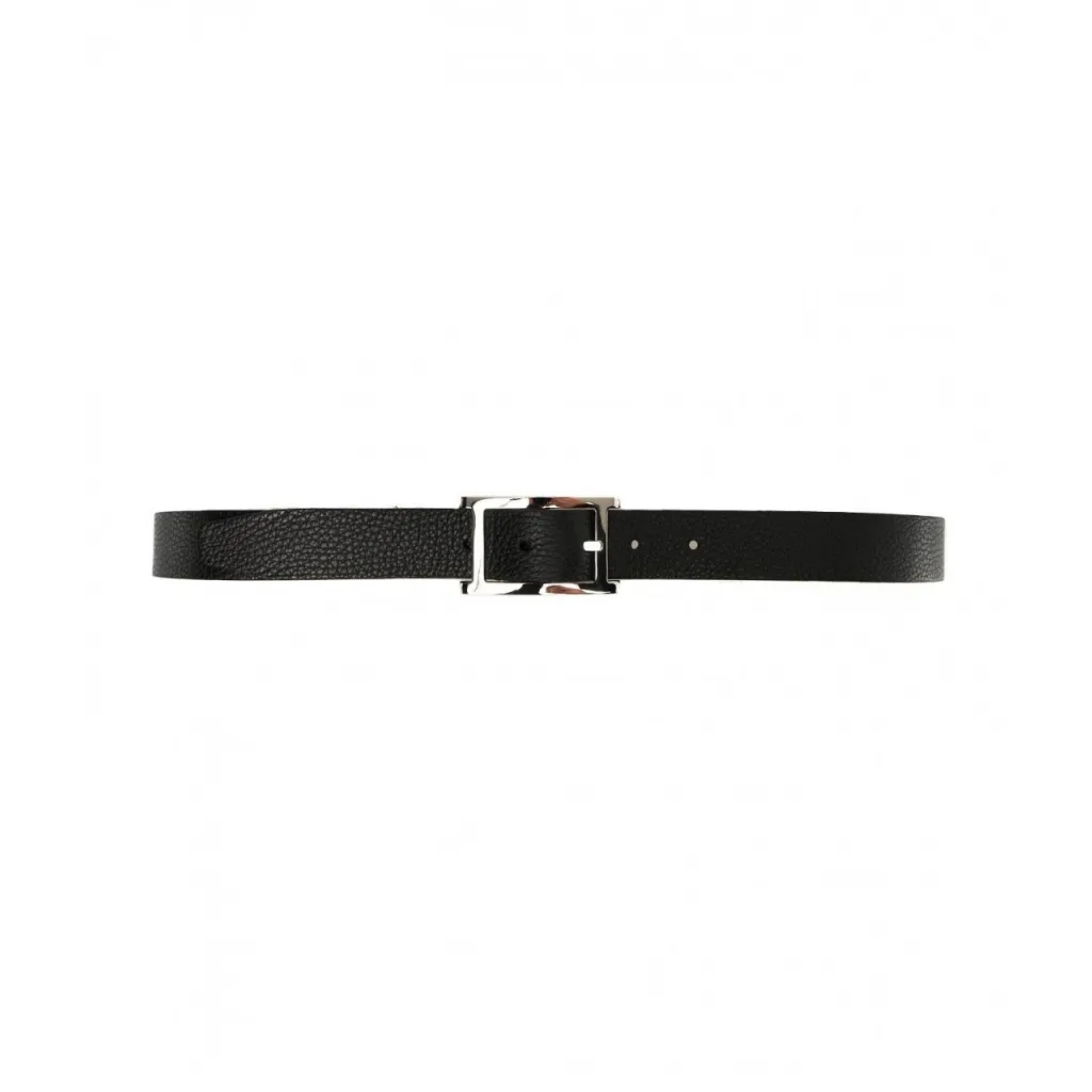 Cintura in pelle con fibbia nero