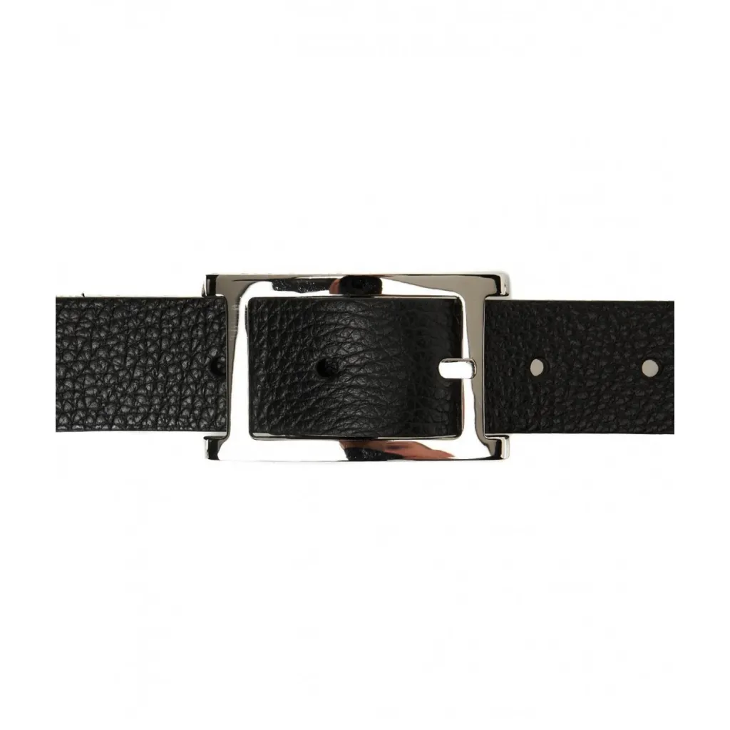 Cintura in pelle con fibbia nero