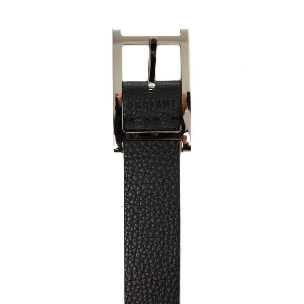 Cintura in pelle con fibbia nero