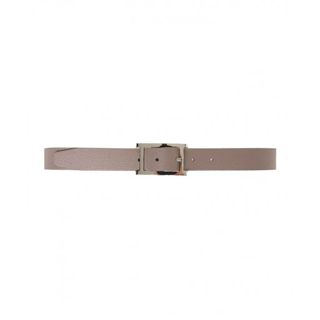 Cintura in pelle con fibbia taupe
