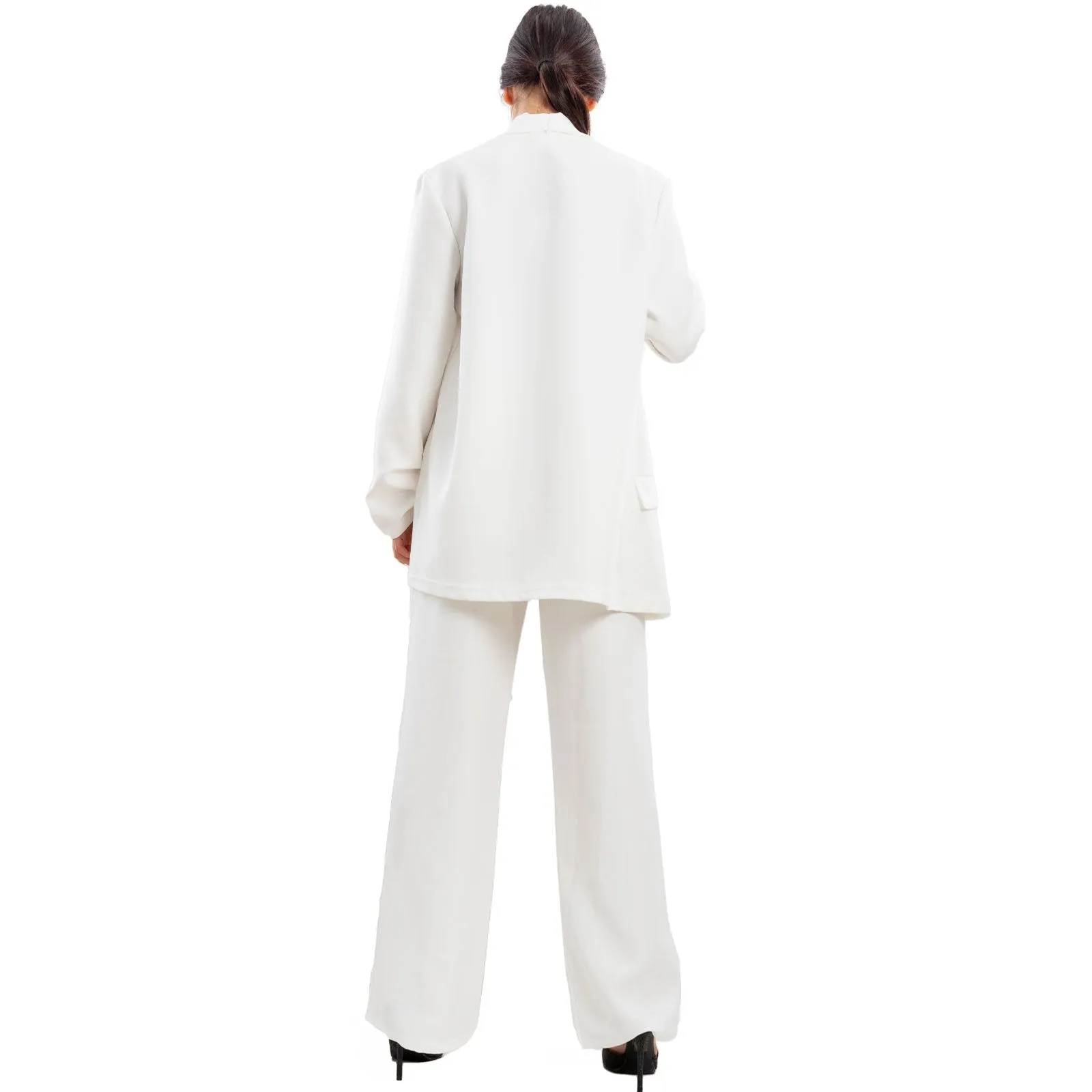 Completo Elegante Blazer Pantaloni A Palazzo Vi-7807