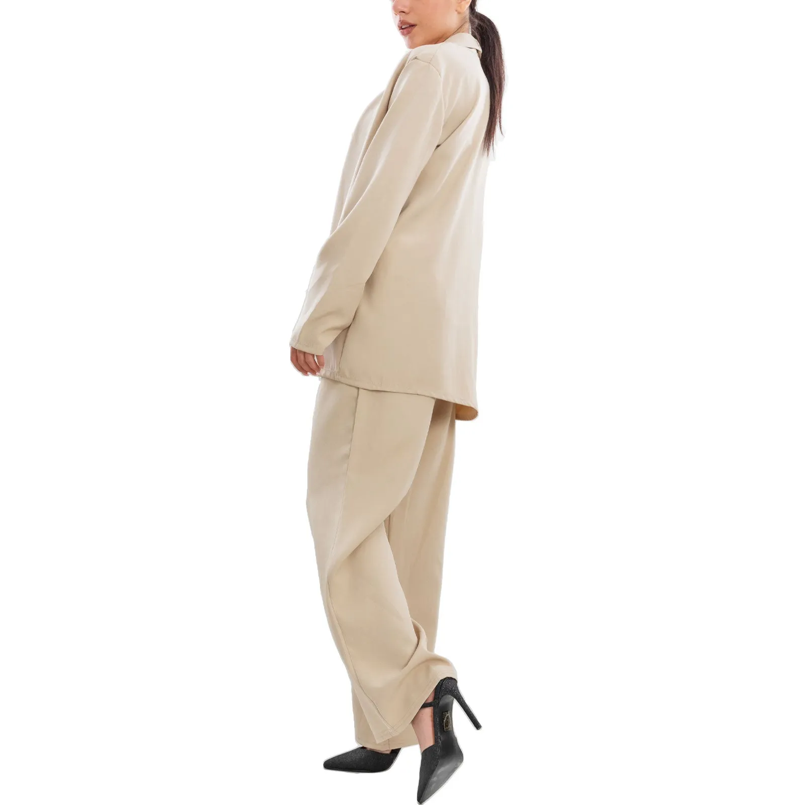 Completo Elegante Blazer Pantaloni A Palazzo Vi-7807