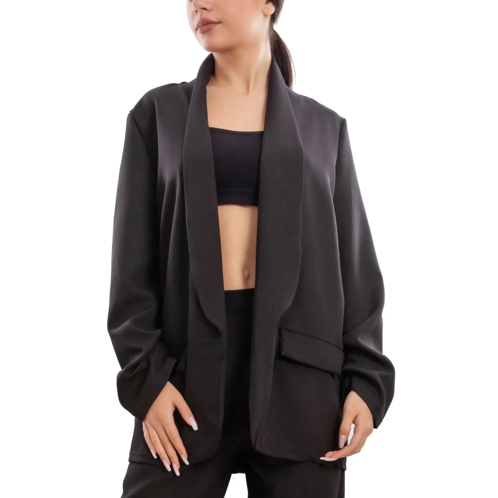 Completo Elegante Blazer Pantaloni A Palazzo Vi-7807