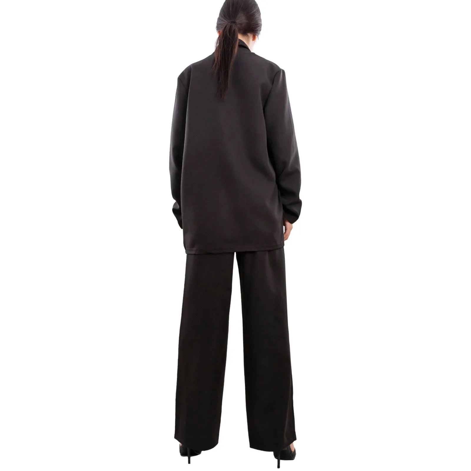 Completo Elegante Blazer Pantaloni A Palazzo Vi-7807