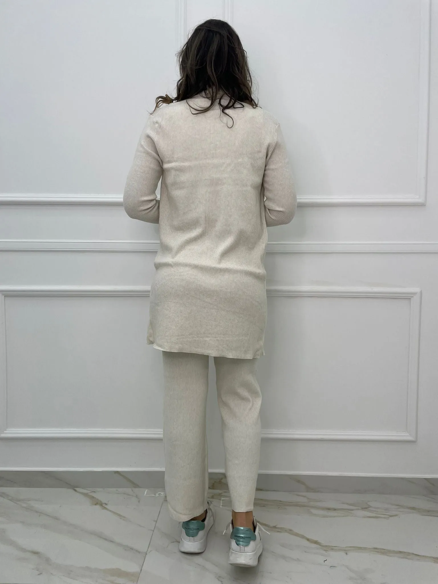Coordinato 3 pezzi con cardigan lungo