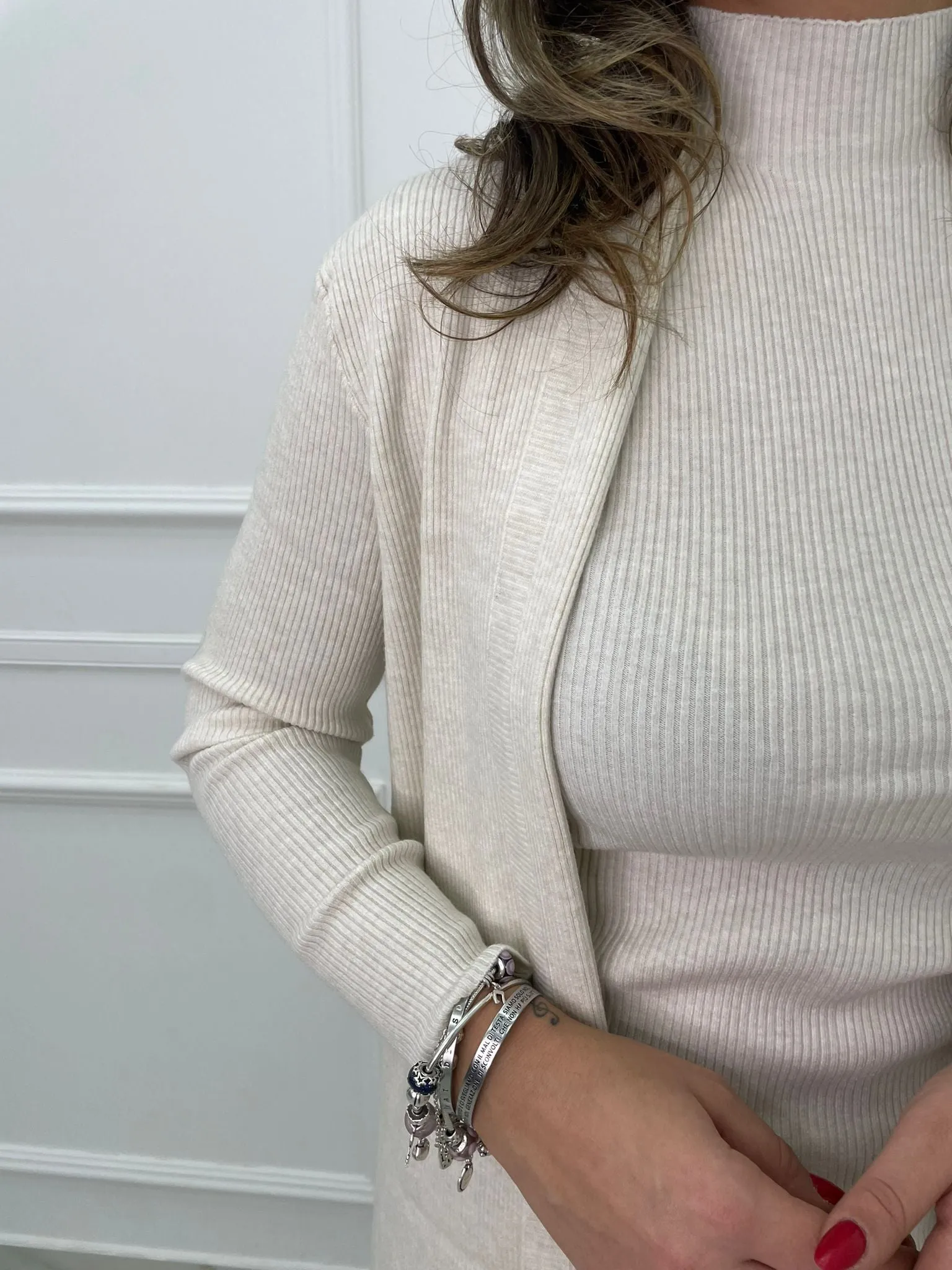 Coordinato 3 pezzi con cardigan lungo