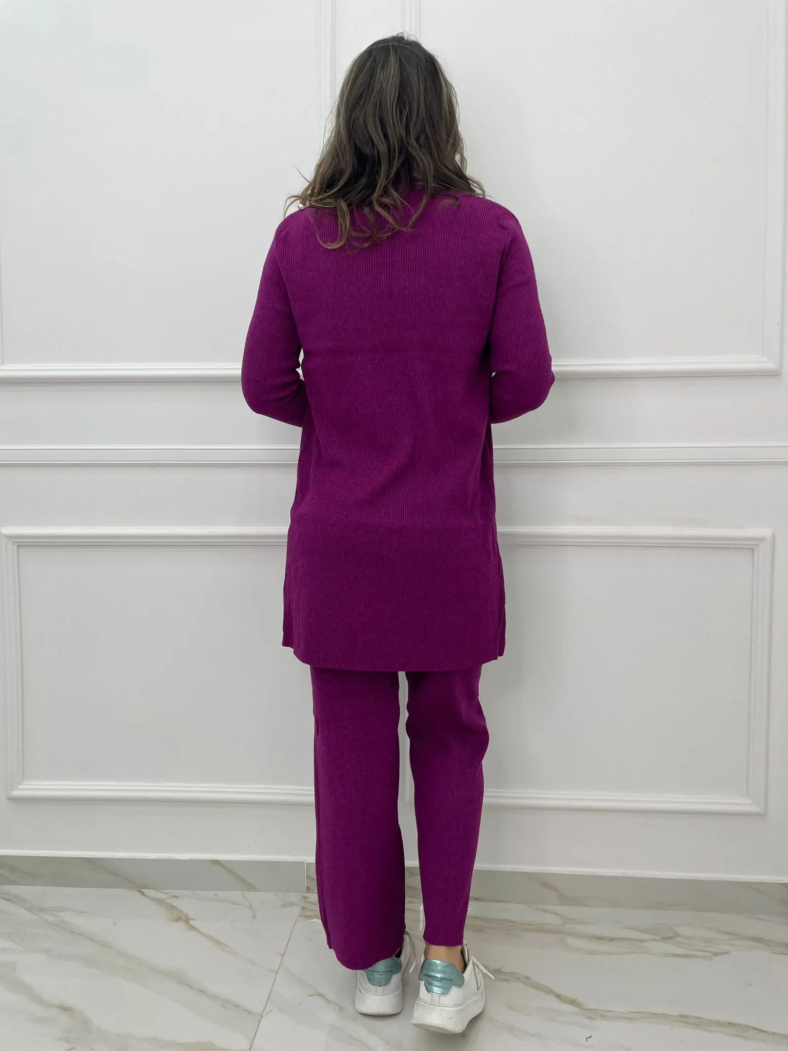 Coordinato 3 pezzi con cardigan lungo