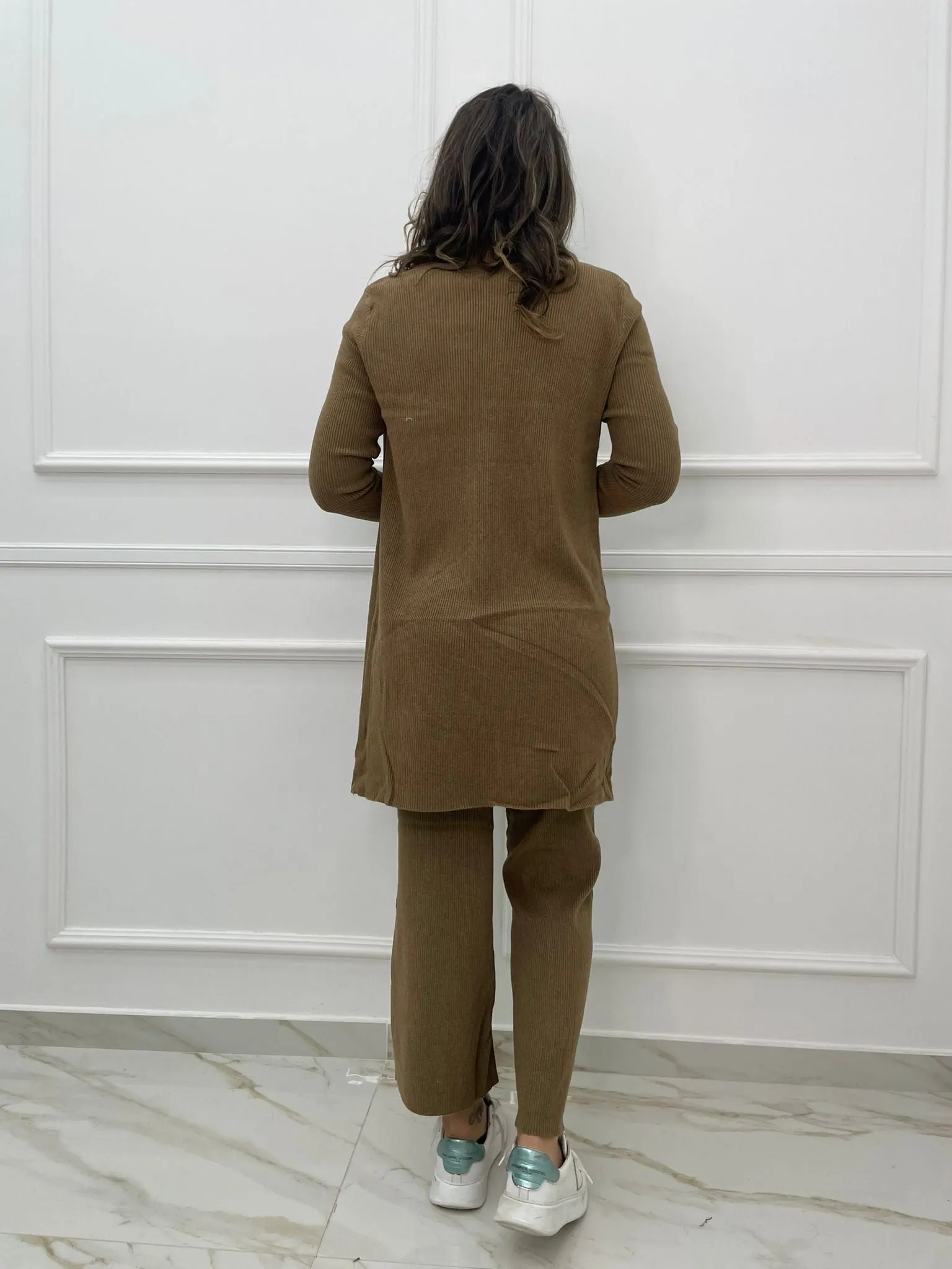 Coordinato 3 pezzi con cardigan lungo