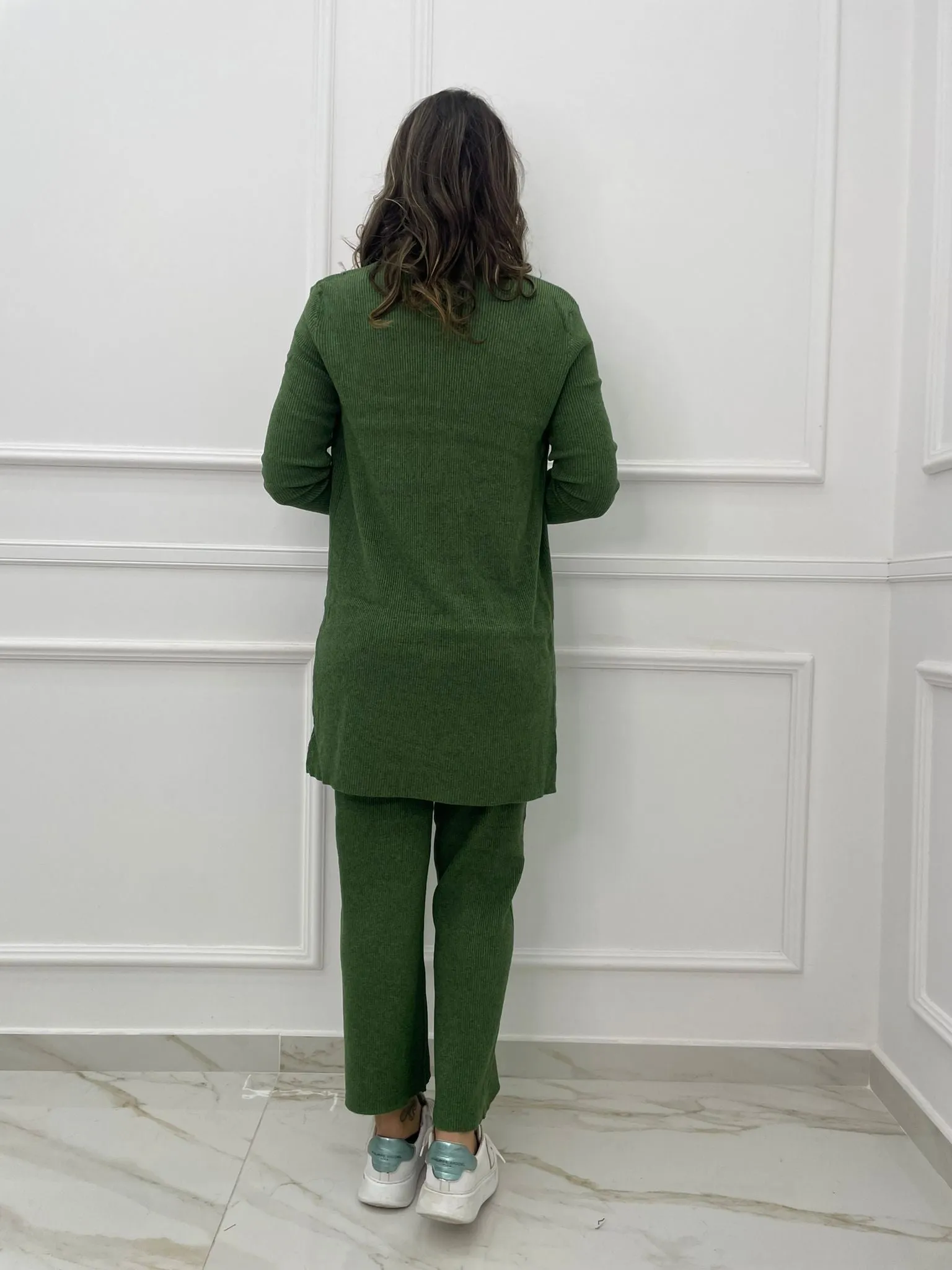 Coordinato 3 pezzi con cardigan lungo
